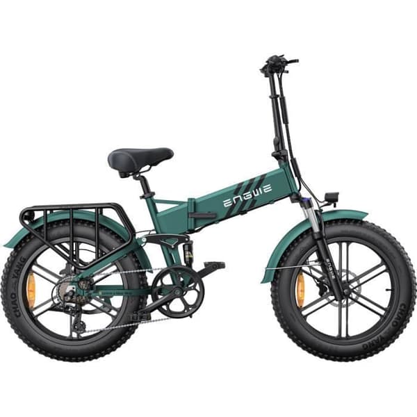 elektrisk hopfällbar cykel ENGWE ENGINE Pro 2.0 Räckvidd 110 km Batteri 52V16Ah Helupphängd Snö däck 20 tum MTB Fat bike Grön
