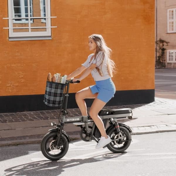 Vikbar elcykel ENGWE T14 14 tum 25km/h Motor 250W Räckvidd 42km med framdämpare stadscykel 48V10Ah Orange