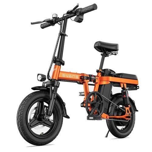 Vikbar elcykel ENGWE T14 14 tum 25km/h Motor 250W Räckvidd 42km med framdämpare stadscykel 48V10Ah Orange
