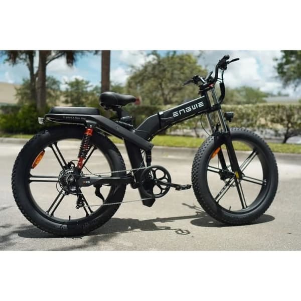 ENGWE X26 Elcykel 26*4,0 tum Tjocka Däck, 48V 1000W Motor, 29,2Ah Batteri, Max 50 km-h - Svart