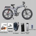 Miniatyrbild 2 av 4: ENGWE X26 Elcykel 26*4,0 tum Tjocka Däck, 48V 1000W Motor, 29,2Ah Batteri, Max 50 km-h - Svart