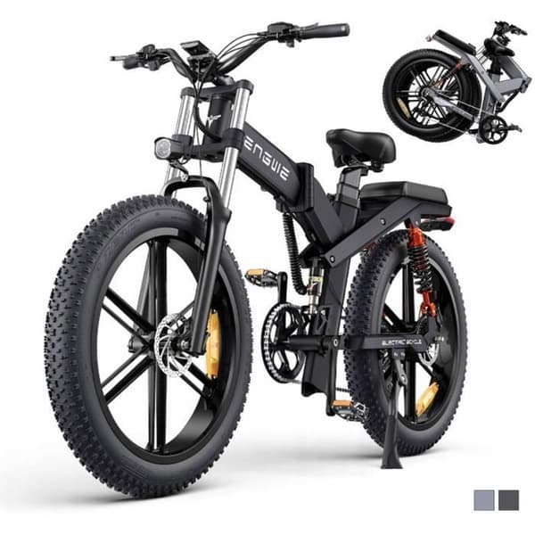 ENGWE X26 Elcykel 26*4,0 tum Tjocka Däck, 48V 1000W Motor, 29,2Ah Batteri, Max 50 km-h - Svart
