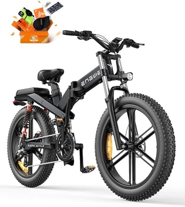 Elcykel - ENGWE - X24 - 48V 19,2Ah - Räckvidd 100 km - Fällbar med 3 fjädringar