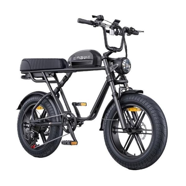 ENGWE M1 - Elcykel 20" - Räckvidd 90km - Batteri 48V15.6Ah - Fullupphängd - Shimano 7 växlar - MTB fat bike, Svart