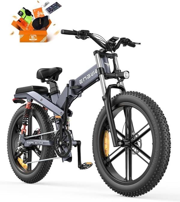 Elcykel - ENGWE - X24 - 48V 19,2Ah - Räckvidd 100 km - 8 växlar