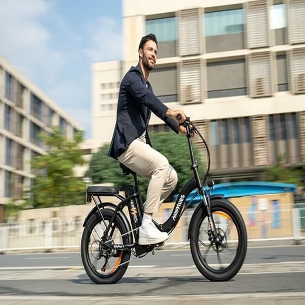 Fällbar elcykel Hillmiles MilePort 1 - Räckvidd 60km - Motor 250W - Batteri 36V13Ah - Däck 20 tum - VTC Cykel - Grön