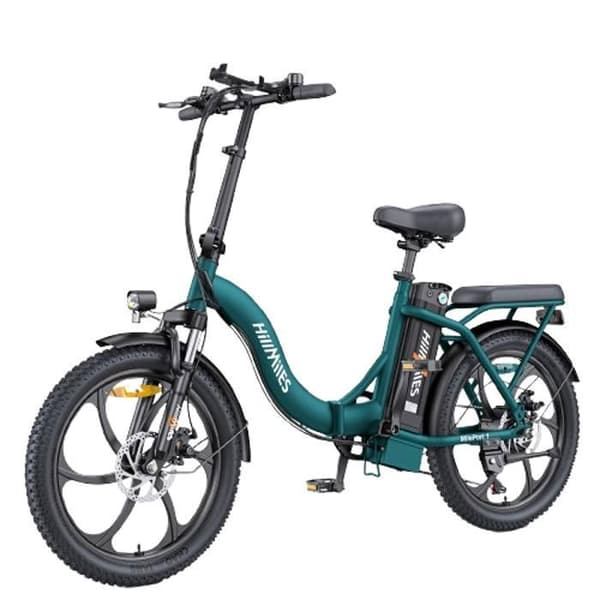 Fällbar elcykel Hillmiles MilePort 1 - Räckvidd 60km - Motor 250W - Batteri 36V13Ah - Däck 20 tum - VTC Cykel - Grön