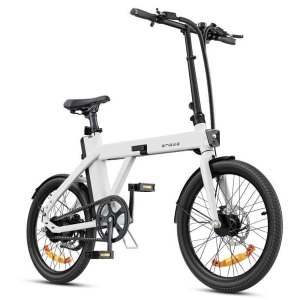 ENGWE P20 hopfällbar elcykel Räckvidd 100km 250W motor 36V9.6Ah batteri Skivbroms 20 tums däck vit stadscykel