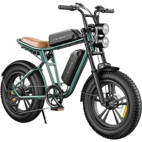 ENGWE M20 - Elcykel 20" - Räckvidd 120km - Batteri 48V26Ah - Helt upphängd - Shimano 7 växlar - MTB fat bike, Grön