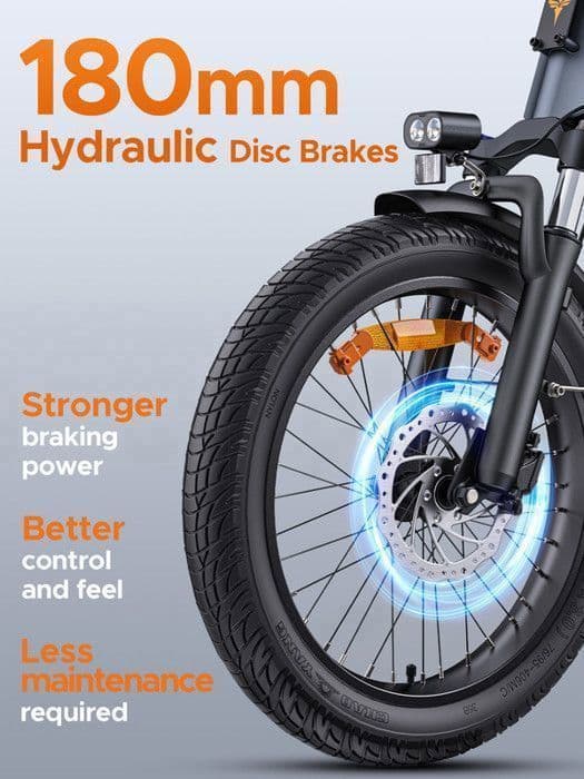 ENGWE LE20 - Elcykel 20" - Räckvidd 200km - Batteri 48V38.4Ah - med framdämpare - 7 växlar - Cargo Fat bike, Blå