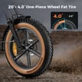Miniatyrbild 5 av 6: Hillmiles Milezoom 1 Elcykel 20" Räckvidd 150km Batteri 52V31.2Ah Fullfjädrad Hydraulisk skivbroms fatbike, Svart