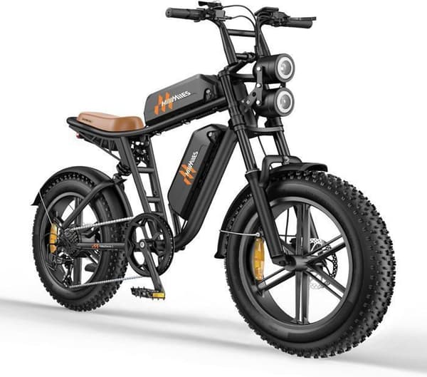 Hillmiles Milezoom 1 Elcykel 20" Räckvidd 150km Batteri 52V31.2Ah Fullfjädrad Hydraulisk skivbroms fatbike, Svart