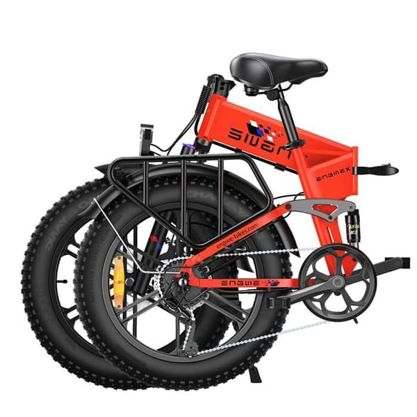 Fällbar elcykel ENGWE ENGINE X Räckvidd 120km 42km/h Fullfjädrad Batteri 48V13Ah Däck 20 tum VTT Fat bike Röd