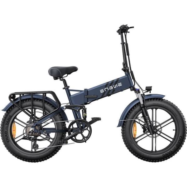 Viktre elektrisk hopfällbar ENGWE ENGINE Pro 2.0 Räckvidd 110km Batteri 52V16Ah Helt upphängd Snö däck 20 tum VTT Fat bike blå