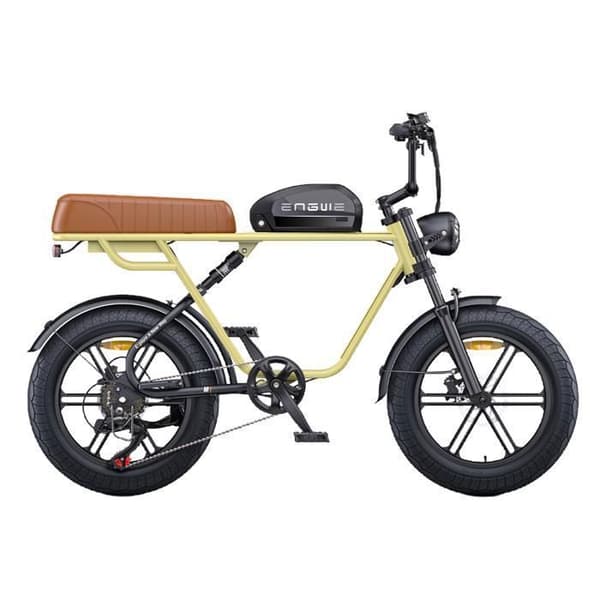 ENGWE M1 - Elcykel 20" - Räckvidd 90km - Batteri 48V15.6Ah - Helt fjädrad - Shimano 7 växlar - Fat bike, Gul