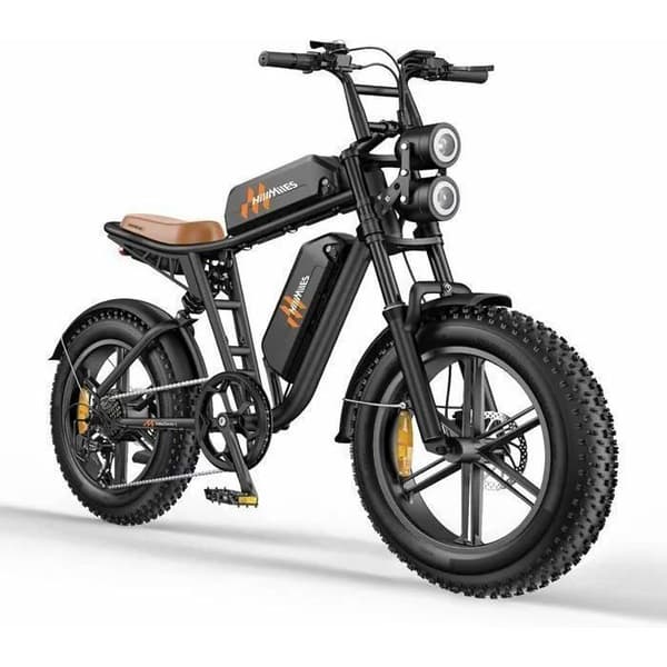 Hillmiles Milezoom 1 Elcykel 20" Räckvidd 180km Batteri 52V31.2Ah Helt upplagd Hydraulisk skivbroms fat bike, Svart