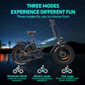 Miniatyrbild 5 av 11: DRVETION AT20 elcykel 750W motor, 15AH batteri, 80 km räckvidd, 25 km/h hastighet, 20*4,0 tums fatdäck, SHIMANO 7 växlad - mattblå