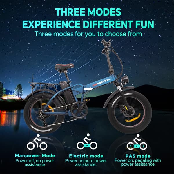 DRVETION AT20 elcykel 750W motor, 15AH batteri, 80 km räckvidd, 25 km/h hastighet, 20*4,0 tums fatdäck, SHIMANO 7 växlad - mattblå