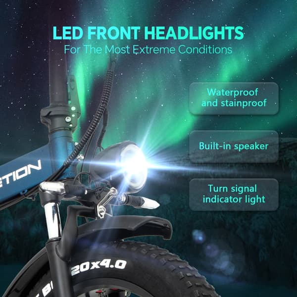DRVETION AT20 elcykel 750W motor, 15AH batteri, 80 km räckvidd, 25 km/h hastighet, 20*4,0 tums fatdäck, SHIMANO 7 växlad - mattblå