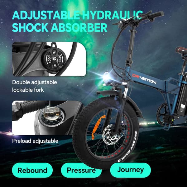 DRVETION AT20 elcykel 750W motor, 15AH batteri, 80 km räckvidd, 25 km/h hastighet, 20*4,0 tums fatdäck, SHIMANO 7 växlad - mattblå