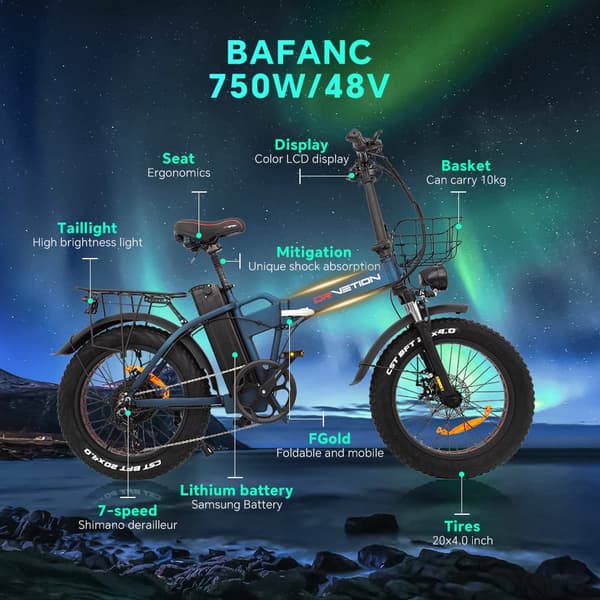 DRVETION AT20 elcykel 750W motor, 15AH batteri, 80 km räckvidd, 25 km/h hastighet, 20*4,0 tums fatdäck, SHIMANO 7 växlad - mattblå