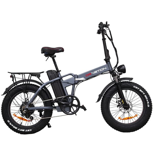 DRVETION AT20 elcykel 750W motor, 15AH batteri, 80 km räckvidd, 25 km/h hastighet, 20*4,0 tums fatdäck, SHIMANO 7 växlad - svart och grå