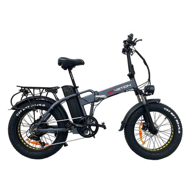 DRVETION AT20 elcykel 15AH batteri, 80 km räckvidd, 750W motor, 25 km/h hastighet, 20*4,0 tums fatdäck, SHIMANO 7 växlad - svart och grå