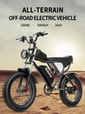 Miniatyrbild 4 av 11: Ridstar Q20 elcykel 1000W, 48V 20Ah batteri, 20 "* 4.0 fettdäck, max räckvidd 90 km, hydrauliska skivbromsar fram och bak, Shimano 7-växlad