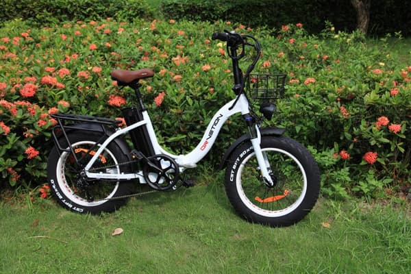 DRVETION CT20 elcykel 15AH batteri, 80 km räckvidd, 750W motor, 25 km/h hastighet, 20*4,0 tums fatdäck, SHIMANO 7 växlad - vit