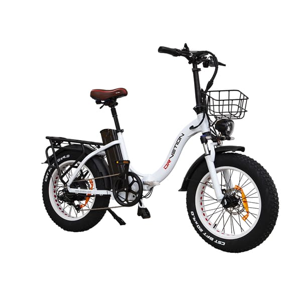 DRVETION CT20 elcykel 20AH batteri, 100 km räckvidd, 750W motor, 25 km/h hastighet, 20*4,0 tums fatdäck, SHIMANO 7 växlad - vit