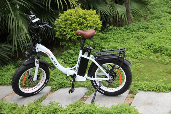 DRVETION CT20 elcykel 20AH batteri, 100 km räckvidd, 750W motor, 25 km/h hastighet, 20*4,0 tums fatdäck, SHIMANO 7 växlad - vit