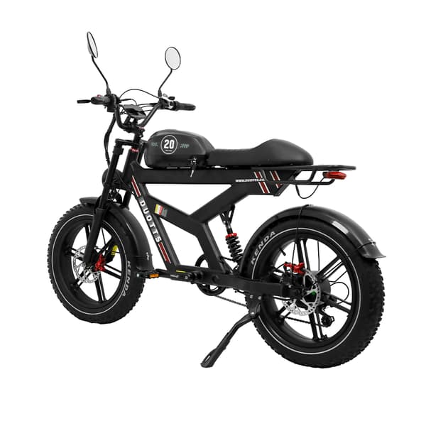 Elmountainbike DUOTTS F20, 750W motor, 52V 27AH batteri, GPS-spårning Bluetooth-app, svart