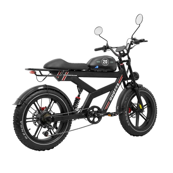 Elmountainbike DUOTTS F20, 750W motor, 52V 27AH batteri, GPS-spårning Bluetooth-app, svart