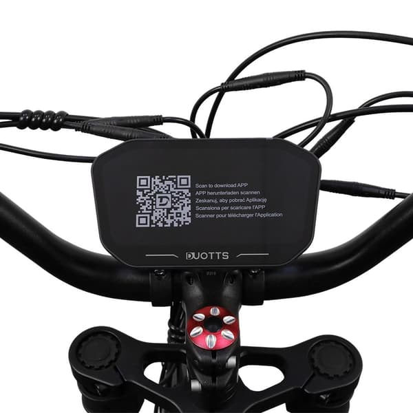 Elmountainbike DUOTTS F20, 750W motor, 52V 27AH batteri, GPS-spårning Bluetooth-app, svart
