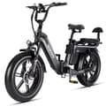 Miniatyrbild 1 av 11: TESWAY X5 hopfällbar elcykel 25AH batteri, 750W motor, 130 km räckvidd, 20*4,0 tums fatdäck, SHIMANO 7-växlad - Svart