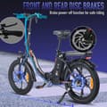 Miniatyrbild 8 av 11: Fafrees F20 Hopfällbar Elcykel 250W Motor, 16AH Batteri, 130km Räckvidd, 20*3.0 Tums Fat Tire, SHIMANO 7-Växel - Röd