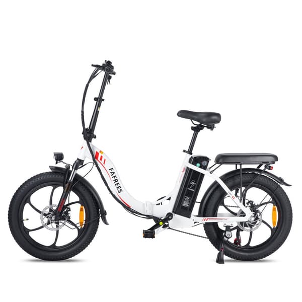 Fafrees F20 Hopfällbar Elcykel 16AH Batteri, 130km Räckvidd, 250W Motor, 20*3.0 Tums Fat Tire, SHIMANO 7-Växel - Vit