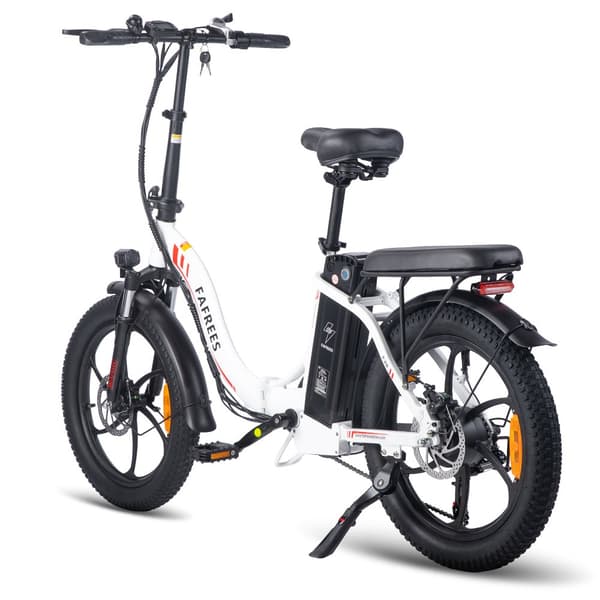 Fafrees F20 Hopfällbar Elcykel 16AH Batteri, 250W Motor, 130km Räckvidd, 20*3.0 Tums Fat Tire, SHIMANO 7-Växel - Vit