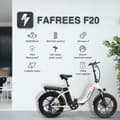 Miniatyrbild 6 av 11: Fafrees F20 Hopfällbar Elcykel 16AH Batteri, 250W Motor, 130km Räckvidd, 20*3.0 Tums Fat Tire, SHIMANO 7-Växel - Vit