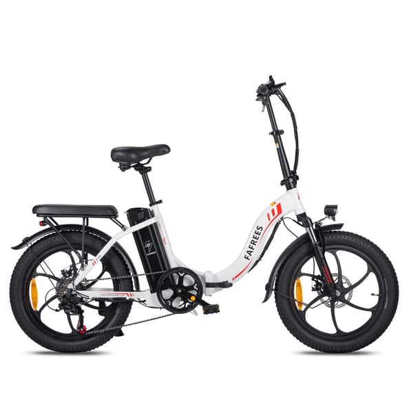 Fafrees F20 Hopfällbar Elcykel 16AH Batteri, 250W Motor, 130km Räckvidd, 20*3.0 Tums Fat Tire, SHIMANO 7-Växel - Vit