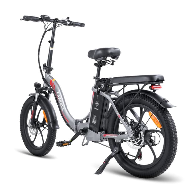 Fafrees F20 Hopfällbar Elcykel 16AH Batteri, 250W Motor, 130km Räckvidd, 20*3.0 Tums Fat Tire, SHIMANO 7-Växel - Grå