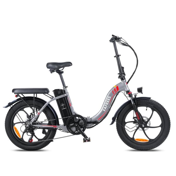 Fafrees F20 Hopfällbar Elcykel 16AH Batteri, 130km Räckvidd, 250W Motor, 20*3.0 Tums Fat Tire, SHIMANO 7-Växel - Grå