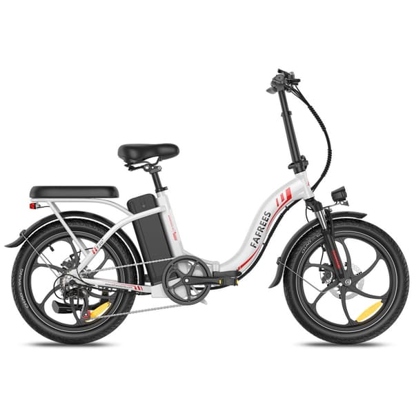 Fafrees F20+ Hopfällbar Elcykel 250W Motor, 20AH Batteri, 90km Räckvidd, 20*3.0 Tums Fat Tire, SHIMANO 7-Växel - Vit