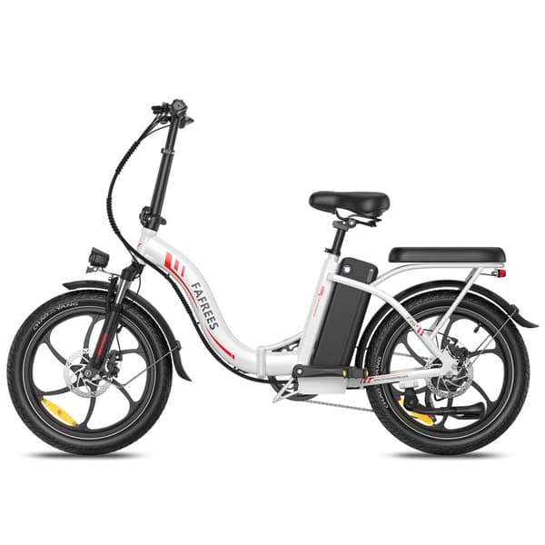 Fafrees F20+ Hopfällbar Elcykel 20AH Batteri, 90km Räckvidd, 250W Motor, 20*3.0 Tums Fat Tire, SHIMANO 7-Växel - Vit