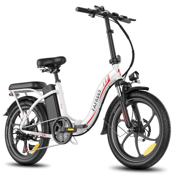 Fafrees F20+ Hopfällbar Elcykel 20AH Batteri, 90km Räckvidd, 250W Motor, 20*3.0 Tums Fat Tire, SHIMANO 7-Växel - Vit