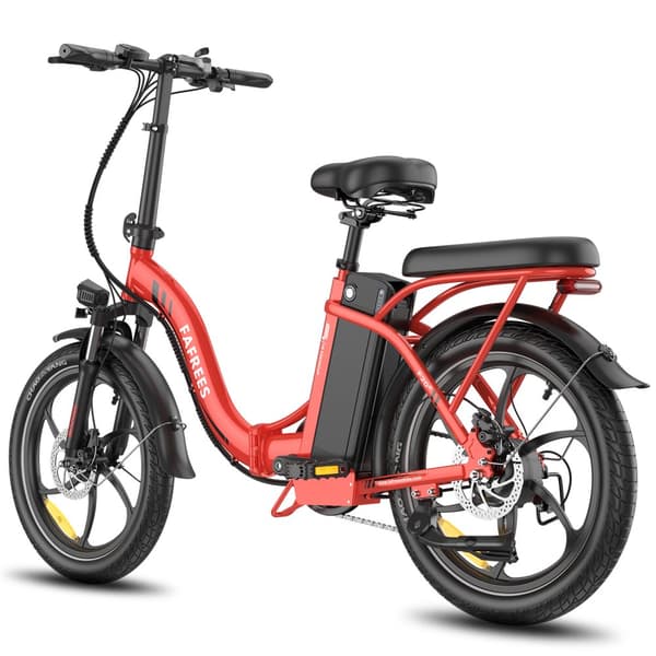 Fafrees F20+ Hopfällbar Elcykel 250W Motor, 20AH Batteri, 90km Räckvidd, 20*3.0 Tums Fat Tire, SHIMANO 7-Växel - Röd