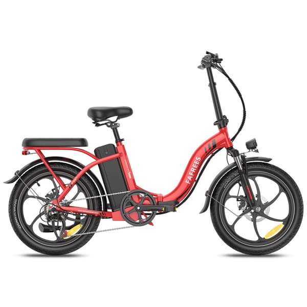 Fafrees F20+ Hopfällbar Elcykel 250W Motor, 20AH Batteri, 90km Räckvidd, 20*3.0 Tums Fat Tire, SHIMANO 7-Växel - Röd