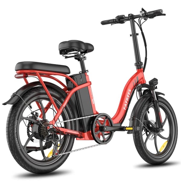 Fafrees F20+ Hopfällbar Elcykel 20AH Batteri, 90km Räckvidd, 250W Motor, 20*3.0 Tums Fat Tire, SHIMANO 7-Växel - Röd