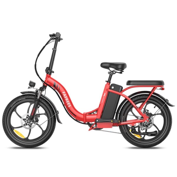 Fafrees F20+ Hopfällbar Elcykel 20AH Batteri, 90km Räckvidd, 250W Motor, 20*3.0 Tums Fat Tire, SHIMANO 7-Växel - Röd