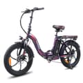 Miniatyrbild 1 av 11: Fafrees F20 Pro hopfällbar elcykel 250W motor, 18AH batteri, 150km räckvidd, 20*3.0 tums fatdäck, SHIMANO 7-växlad -Rosa-lila